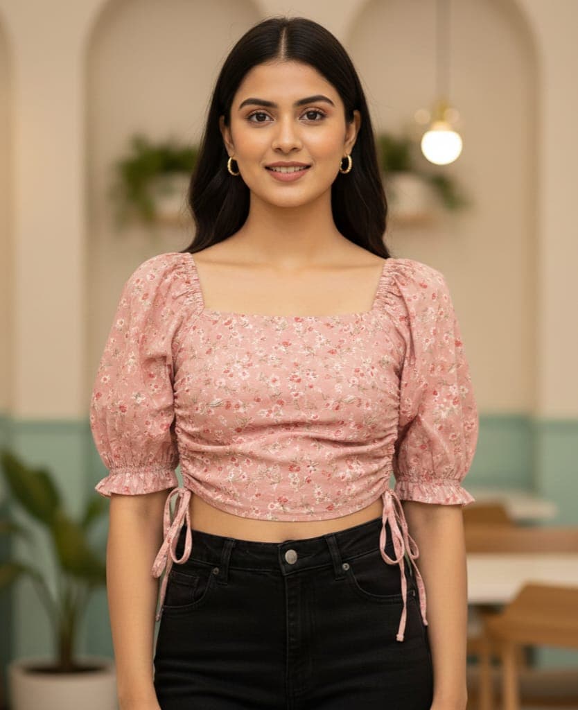 Rosy Knot Luxe Crop Top