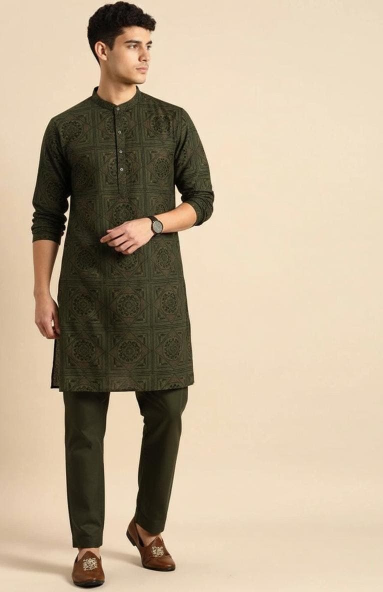 Forest Grid Heritage Kurta