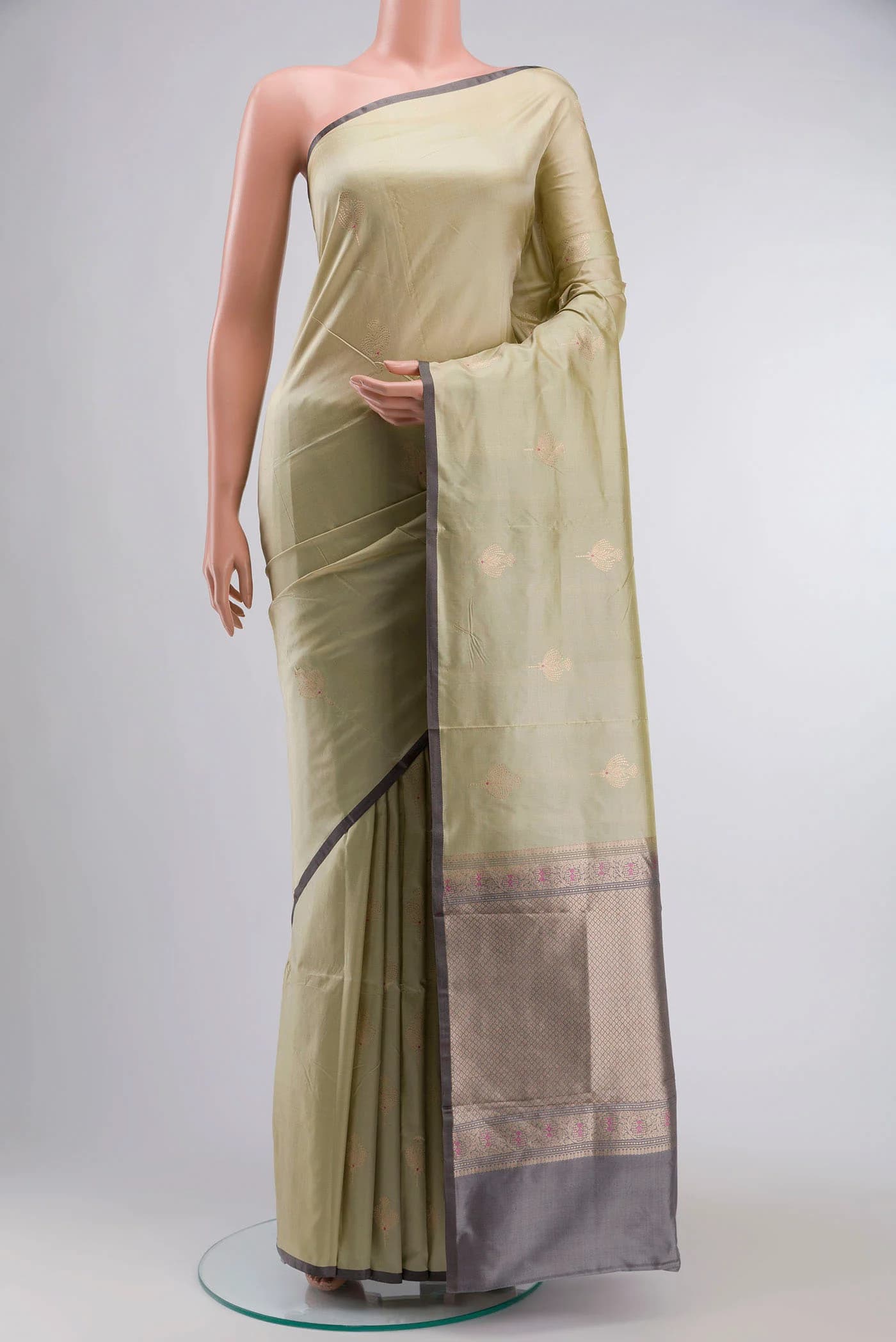 Green Banarasi Katan Silk Saree