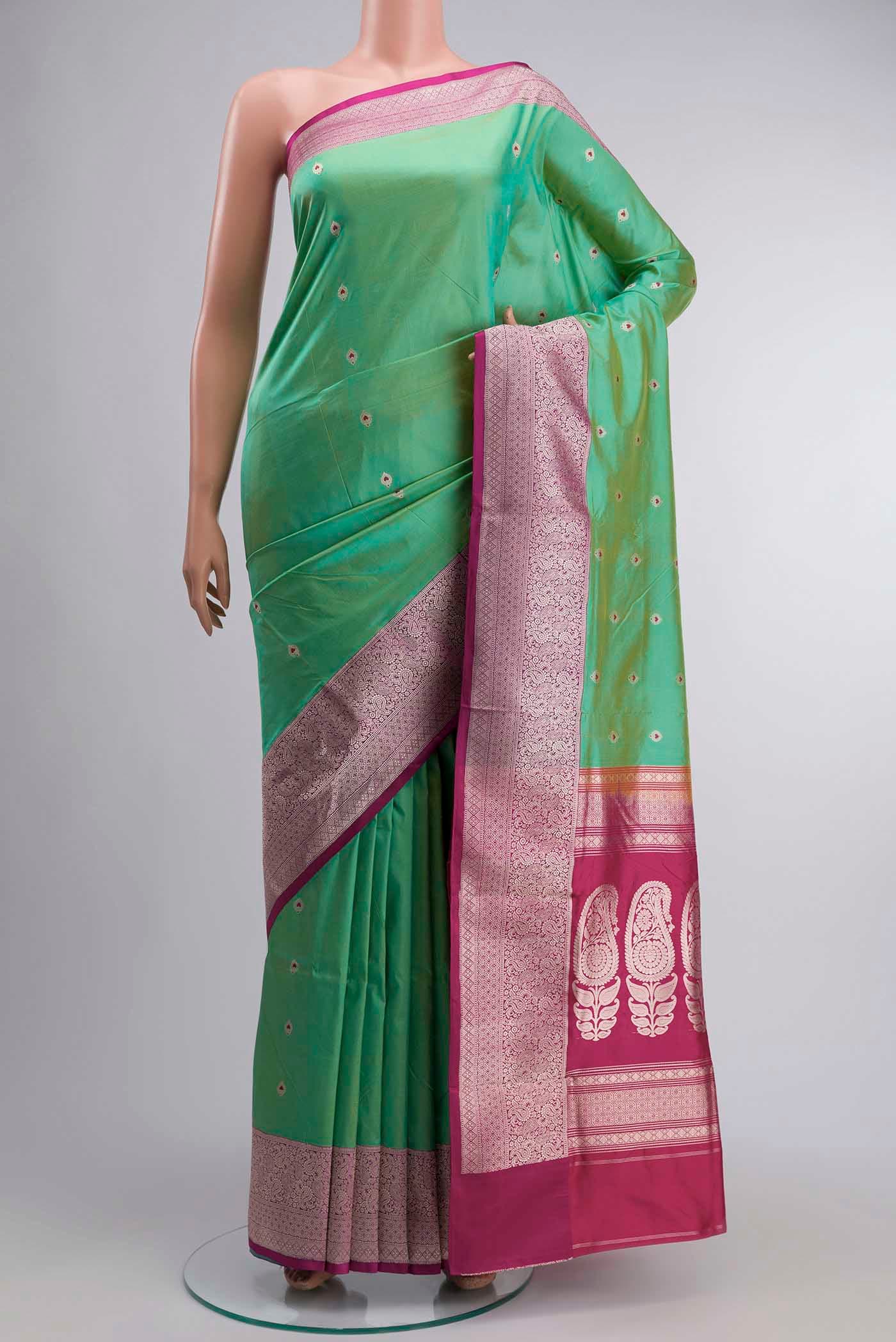 Green Banarasi Katan Silk Saree