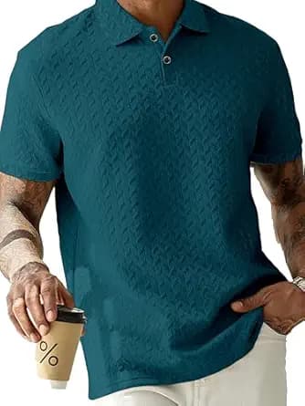 Men Navy Blue Textured Casual Round Neck T-Shirt Premium Cotton Summer Wear