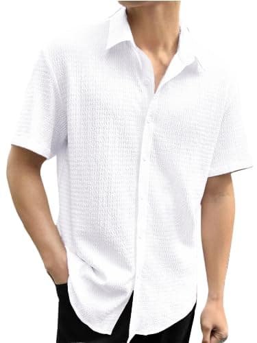 White Solid Half Sleeve Casual Shirt
