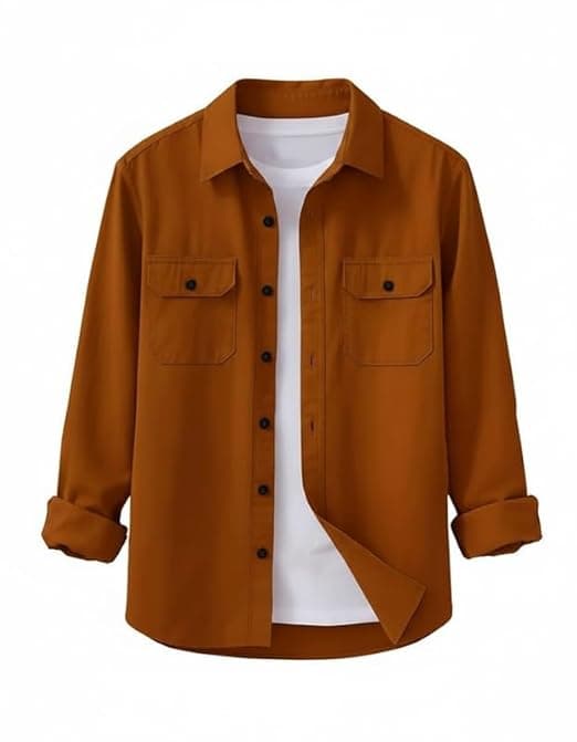 Tan Utility Overshirt Casual Shirt