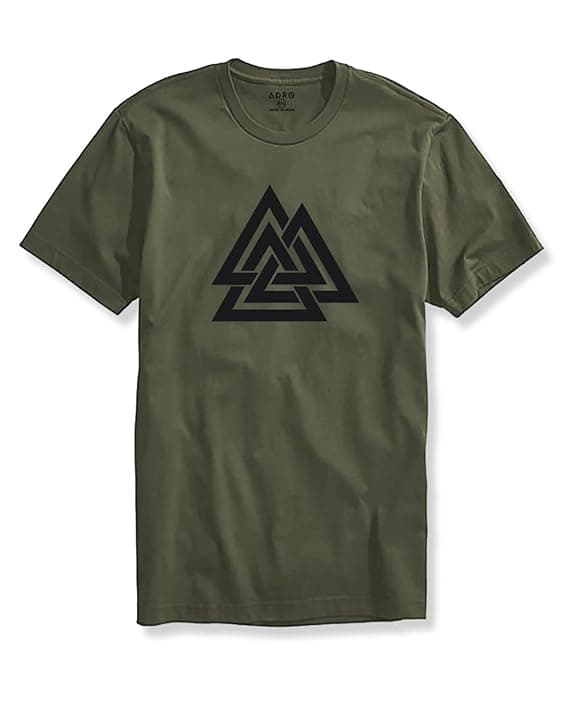 Nordic Triangle Symbol Olive Green Graphic T-Shirt