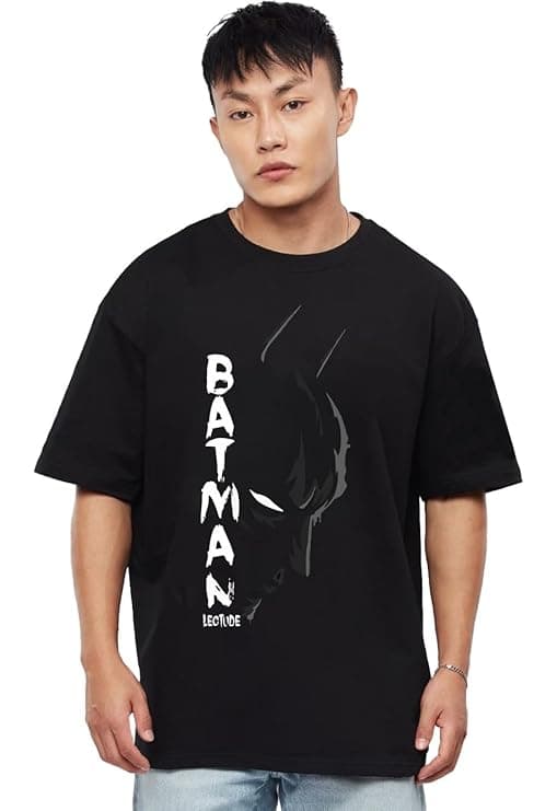 Men Batman Graphic Printed Casual Half Sleeve T-Shirt Cotton