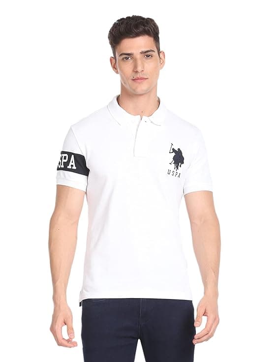 Men White Polo T-Shirt