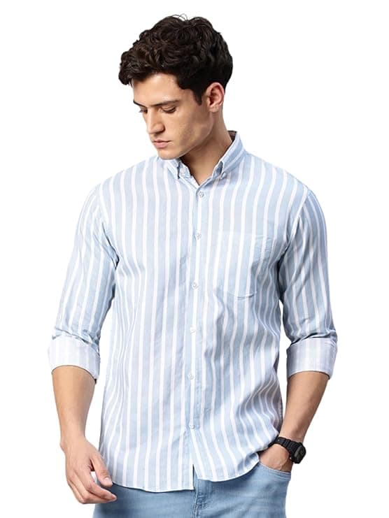 Light Striped Slim Fit Casual Shirt