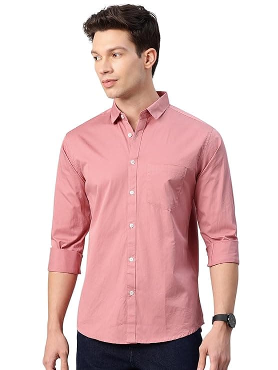 Pink Casual Button Down Shirt