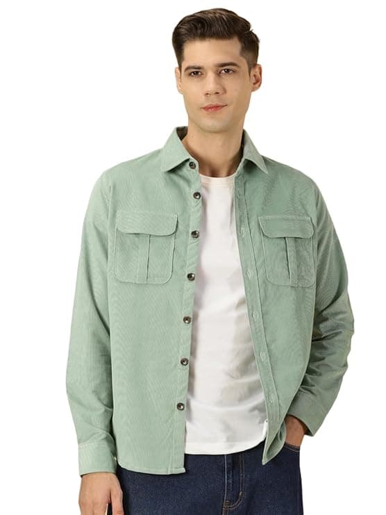 Mint Green Plain Slim Fit Casual Shirt