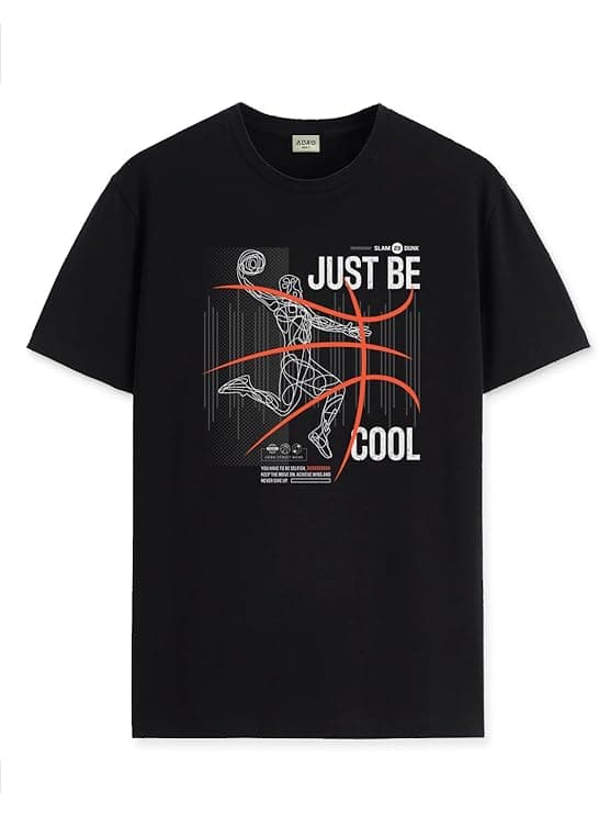 Black Street Basketball Player Graphic Printed T-Shirt