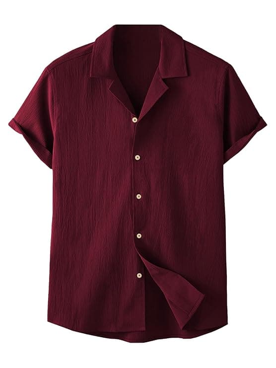 Maroon Casual Button Down Shirt