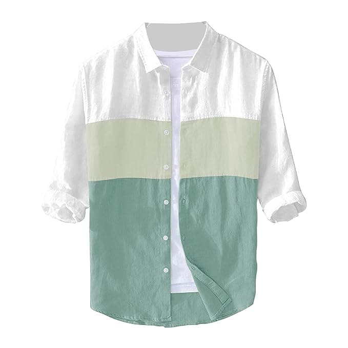 Color Block Half Sleeve Casual Shirt