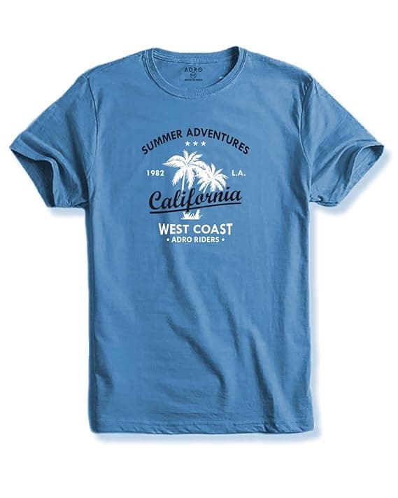 ADRO Men's 100% Cotton Regular Fit T-Shirt