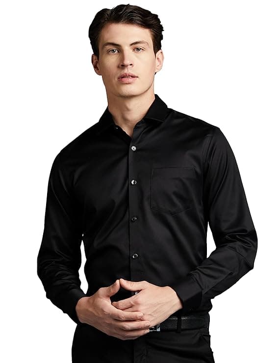 Black Checked Slim Fit Casual Shirt