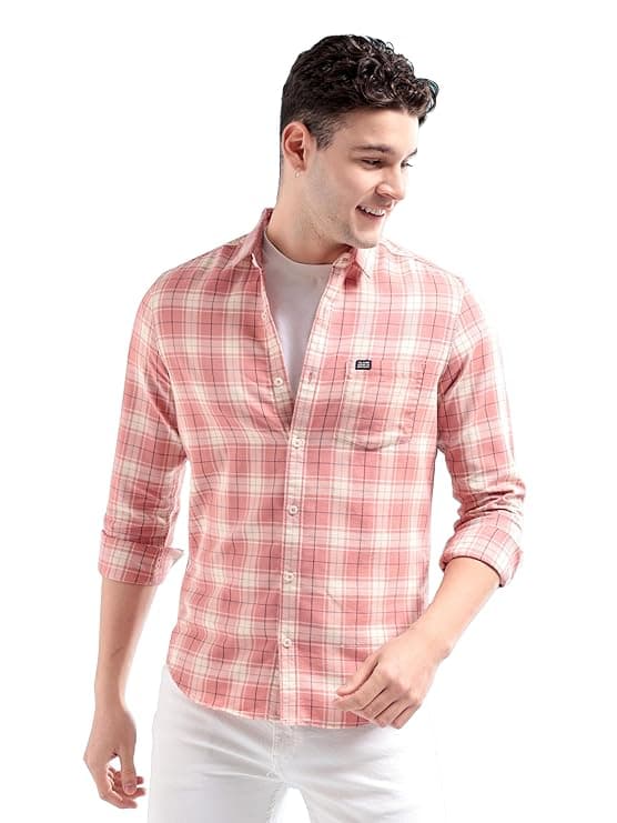 Light Pink Printed Casual Shirt