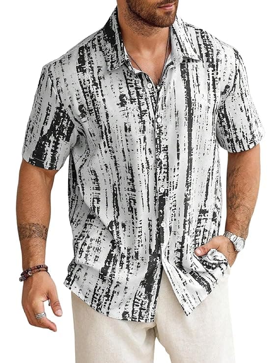 Blue Printed Half Sleeve Shirt