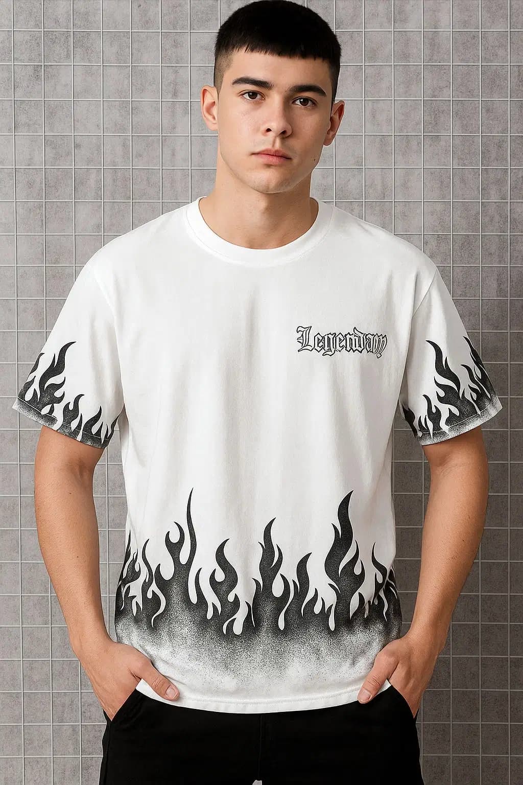 White Flame Graphic T-Shirt