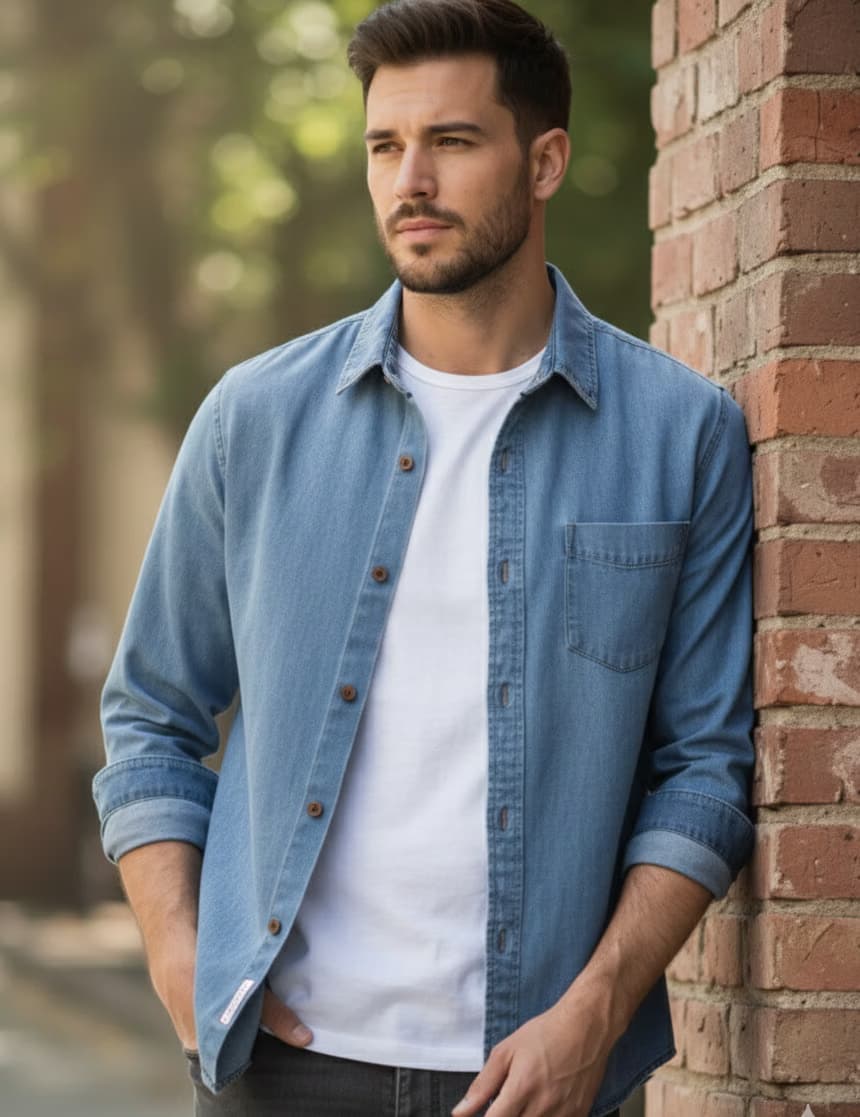 Blue Denim Casual Shirt
