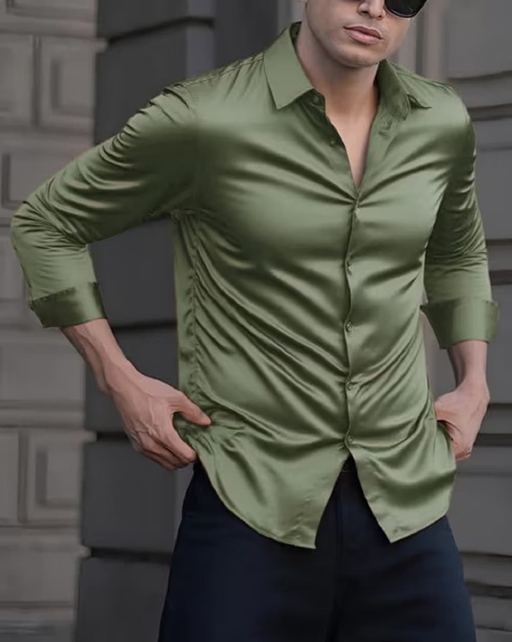 Olive Green Casual Shirt