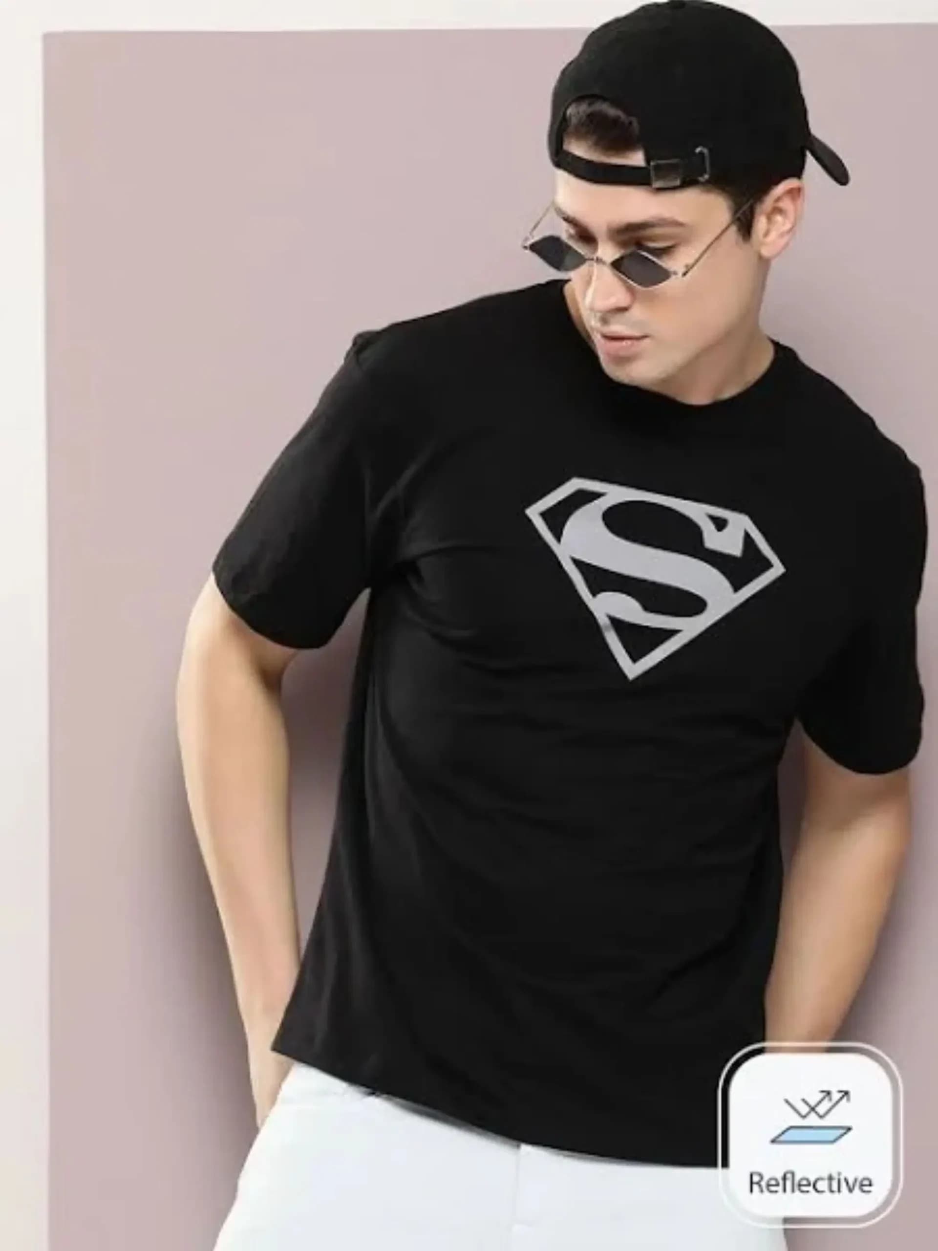 Black Superhero Symbol Graphic T-Shirt