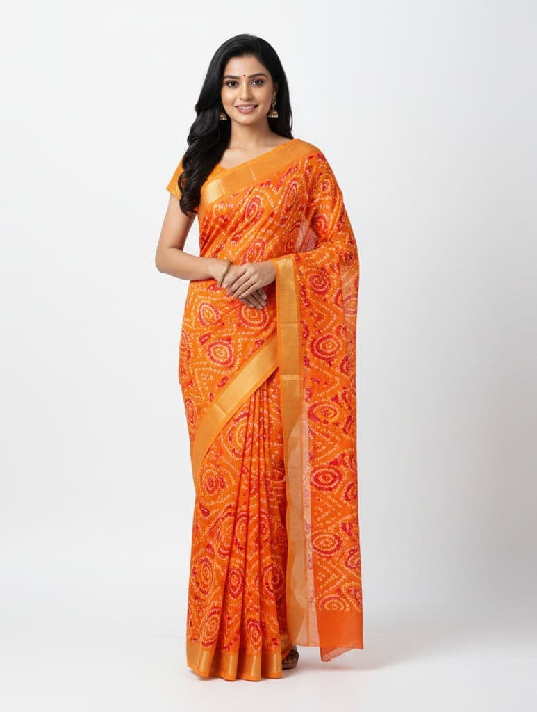 Sunshine Yellow Linen Saree