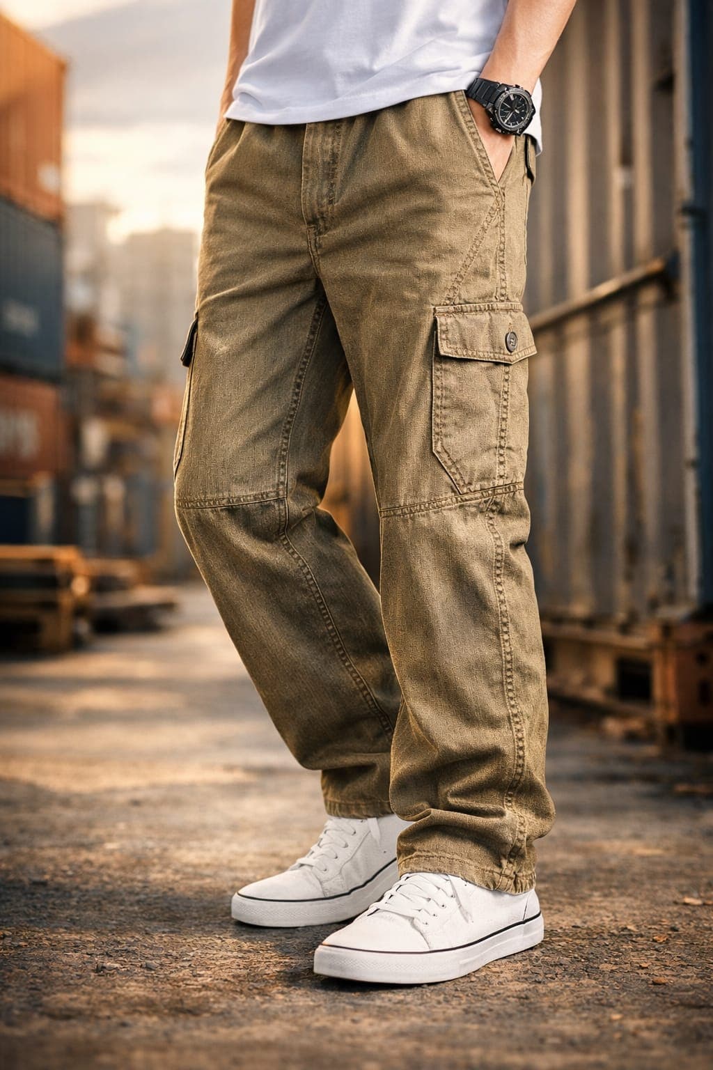 Desert Rover Khaki Cargo Denim Jean