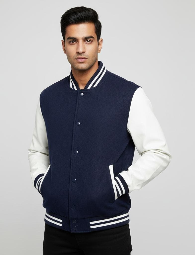 Men's Navy Blue Varsity Jacket