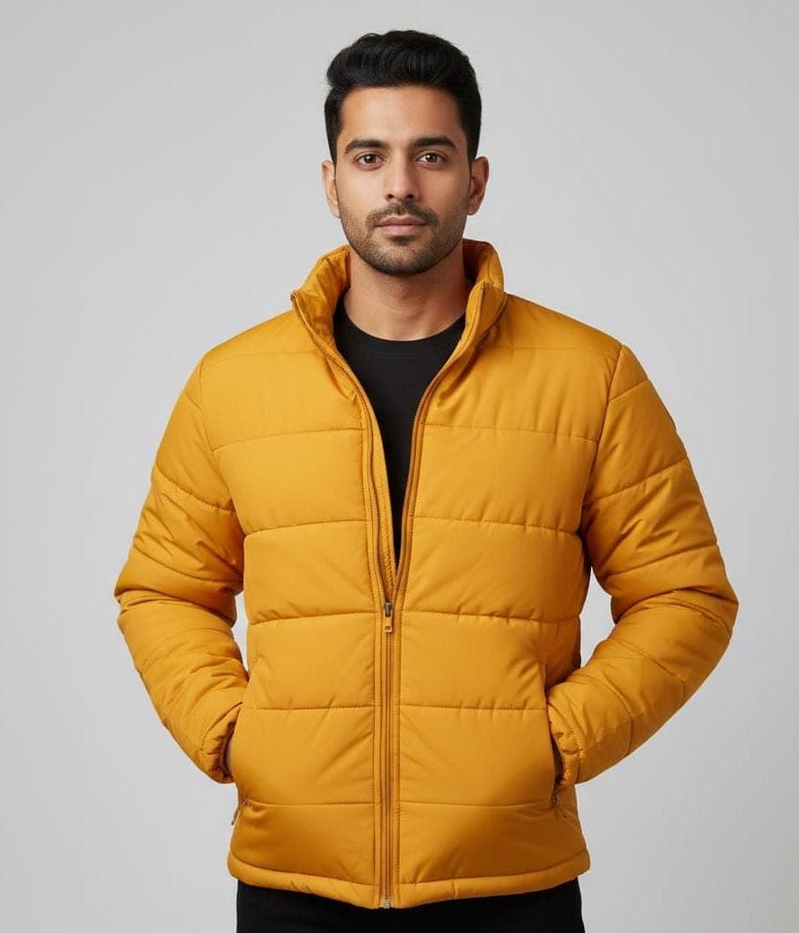 Men's Premium Mustard Quilted Puffer Jacket
