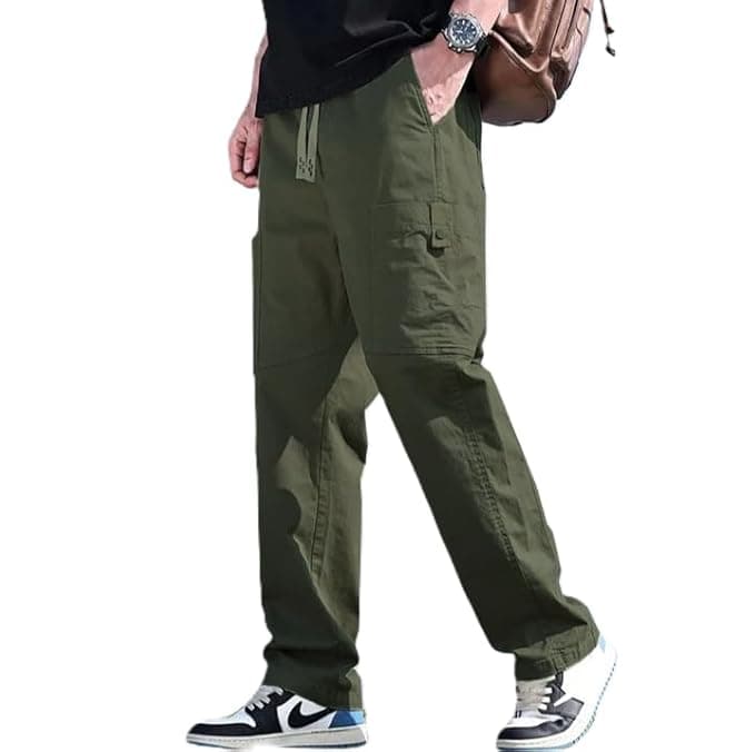 Olive Utility Drawstring Cargo Pants