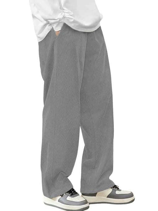 Grey Relaxed Fit Casual Trousers