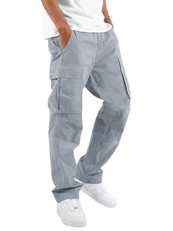 Sky Blue Utility Cargo Trousers