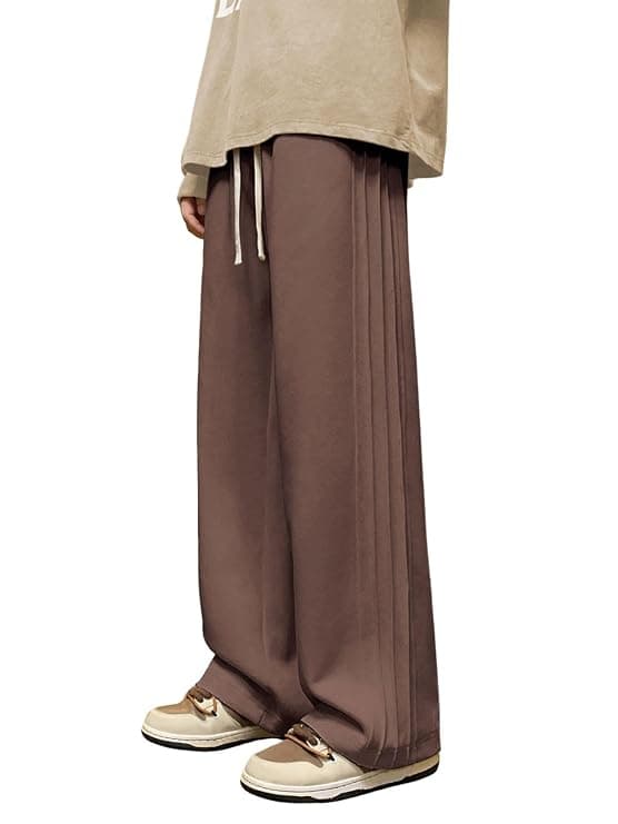 Brown Wide-Leg Relaxed Fit Trousers