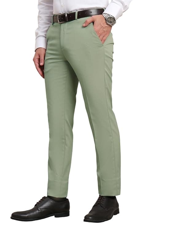 Slim Fit Olive Formal Trousers