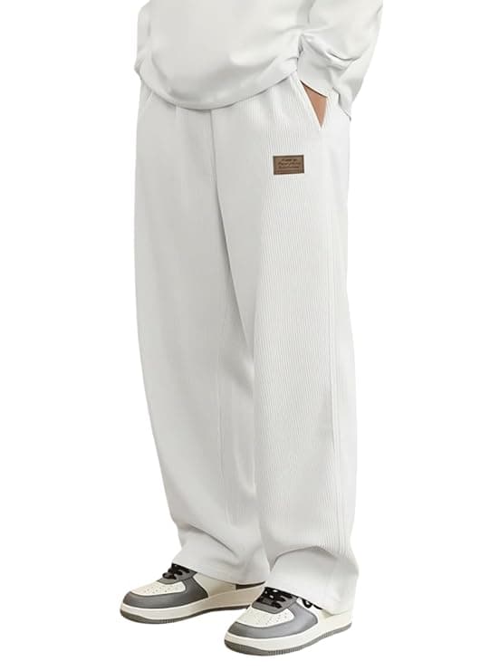 Off White Relaxed Fit Casual Trousers