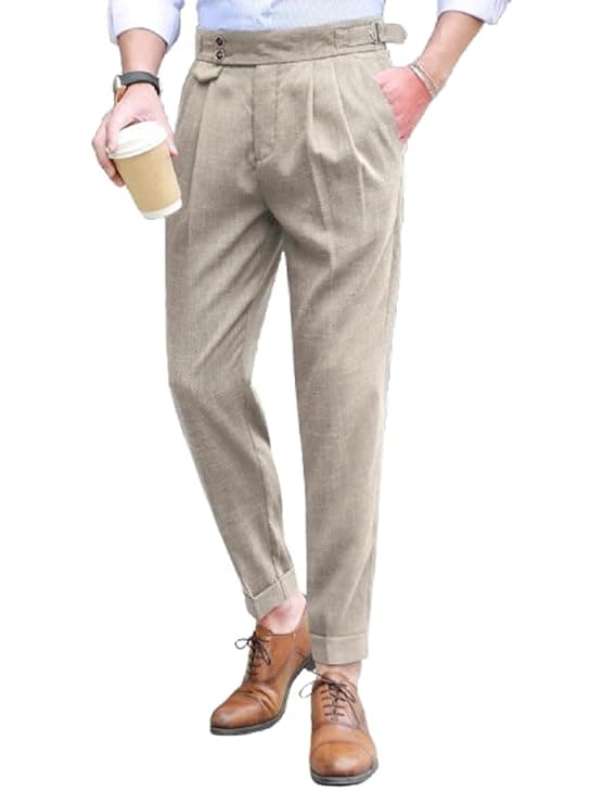 Light Grey Pleated Smart Casual Trousers