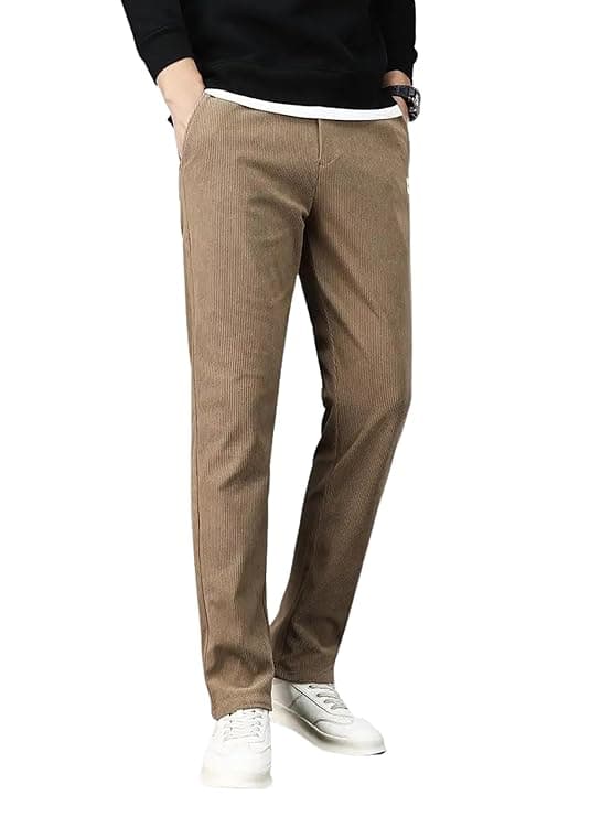 Brown Slim Fit Smart Casual Trousers
