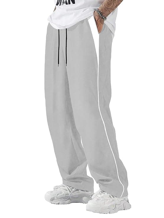 Light Grey Drawstring Casual Trousers