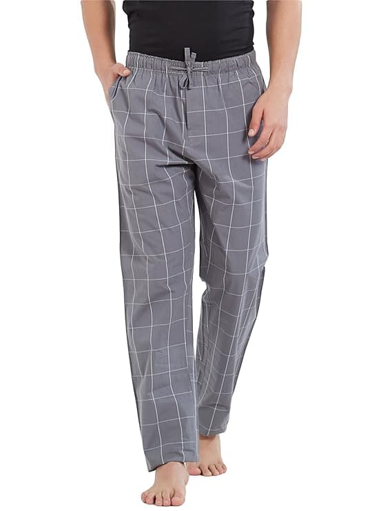 Grey Striped Casual Trousers
