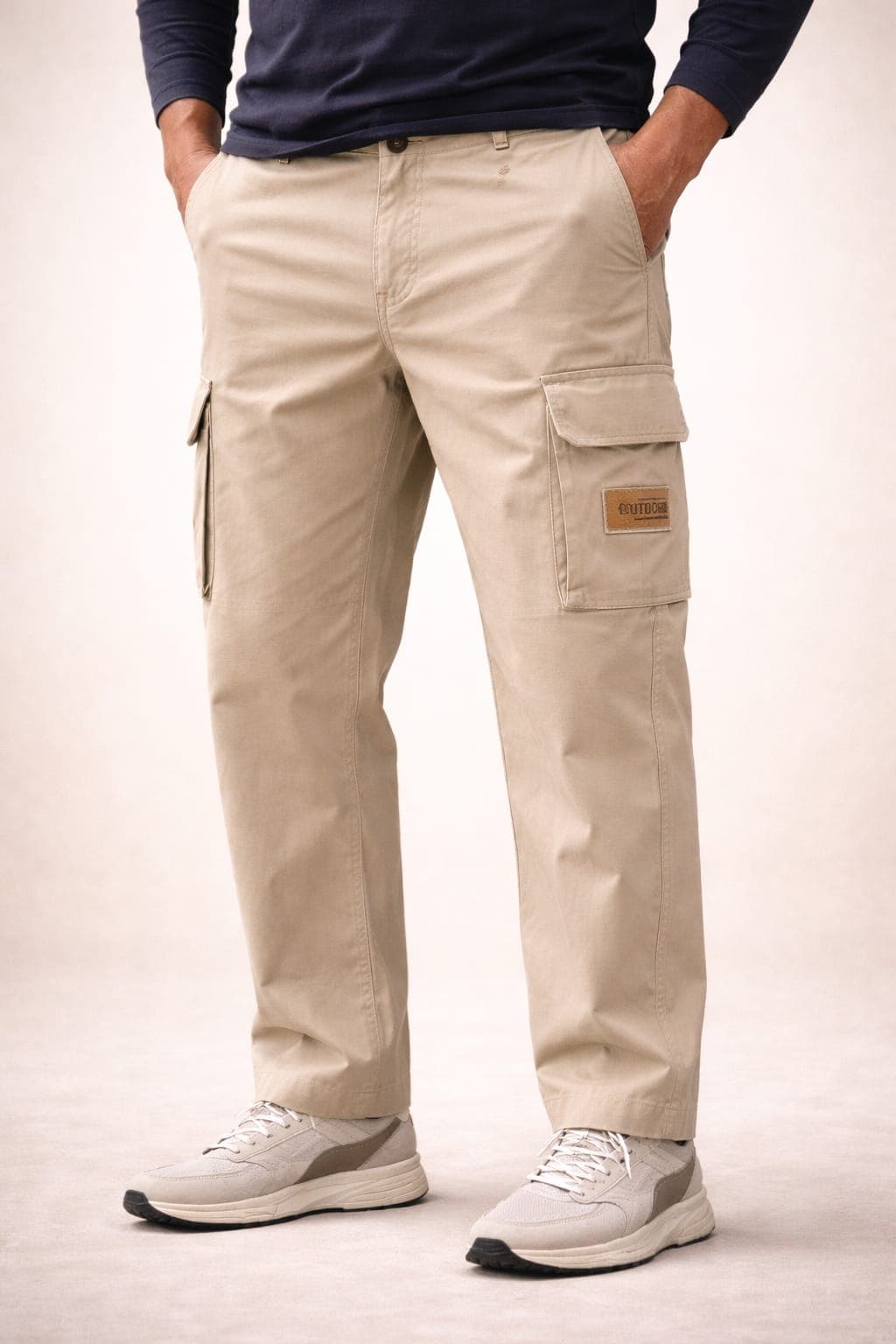 Beige Outdoor Utility Cargo Pants